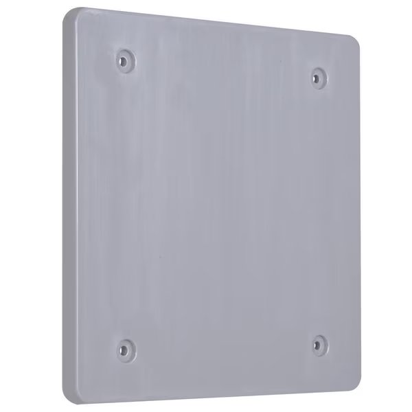 Weatherproof Cover, Double Gang Box Type, 2 Gang(s), Blank/Flat Cover, Bell Outdoor, Mfr#: PBC200GY