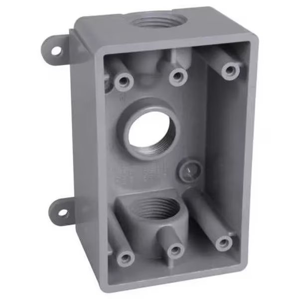 Electrical Box Cover, Single Gang Box Type, 1 Gang(s), Non-Metallic, Bell Outdoor, Mfr#: PSB37550GY