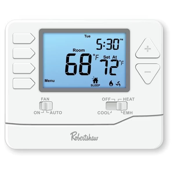 Digital Wall Thermostat, Non-Programmable, Robertshaw, Mfr#: RS8210