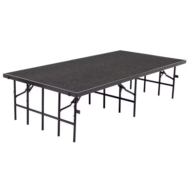 Portable Stage, 3 Ft. x 8 Ft. x 32"H, Grey Carpet, National Public Seating, Mfr#: S3632C-02