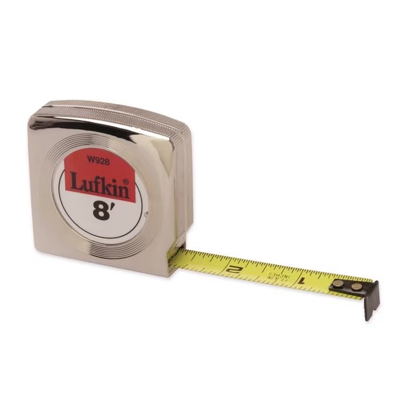 1/2" x 10' Mezurall® Chrome Case Power Return Tape Measure, Crescent Lufkin, Mfr#: W9210