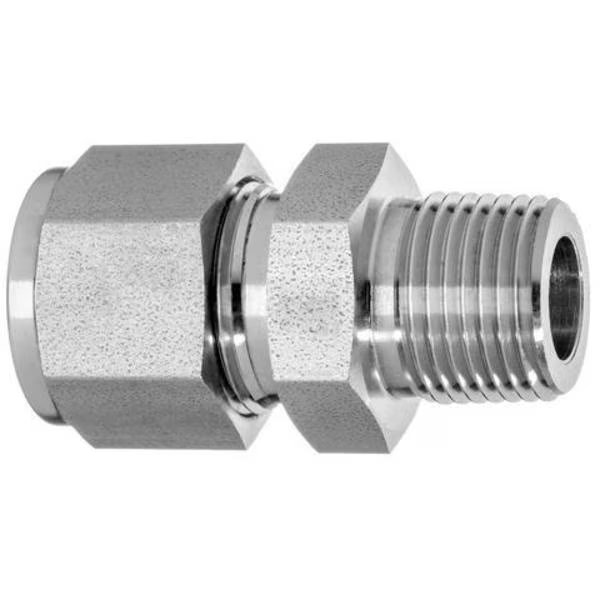 Instrumentation Fitting, 316SS, Male Straight, 1/4" Tube x 1/8" NPT, Usa Industrials, Mfr#: ZUSA-TF-YL-4