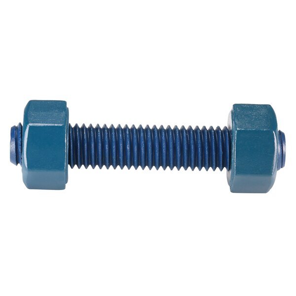 Fully Threaded Stud, 1/2"-13, 3 in, Steel, Grade B7, Fluoropolymer Coated Finish, 4 PK, Usa Fastener, Mfr#: B7-.5-3