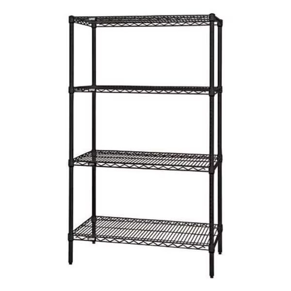 Wire Shelving, 24"X60"X54", Black Epoxy, Quantum Storage Systems, Mfr#: WR54-2460BK