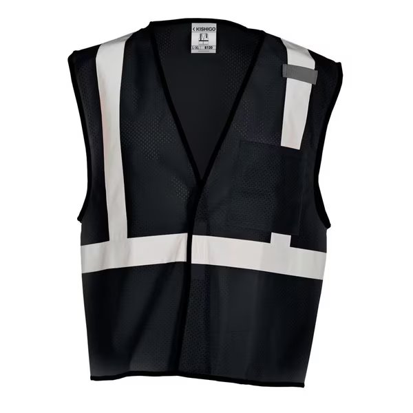 High-Visibility Vest, Black, S/M, Kishigo, Mfr#: B120-S-M