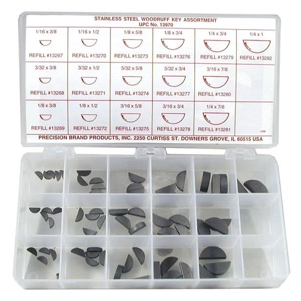 Key Stock Assortment, Steel, Zinc Plated, Precision Brand, Mfr#: 12940
