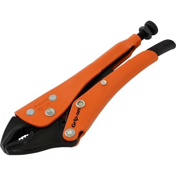 5 Locking Pliers, 118 Jaw Opening, Curved Jaws With Wire Cutter, Grip-On, Mfr#: 121-05