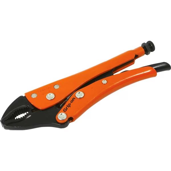 7 Locking Pliers, 178 Jaw Opening, Curved Jaws With Wire Cutter, Grip-On, Mfr#: 121-07F