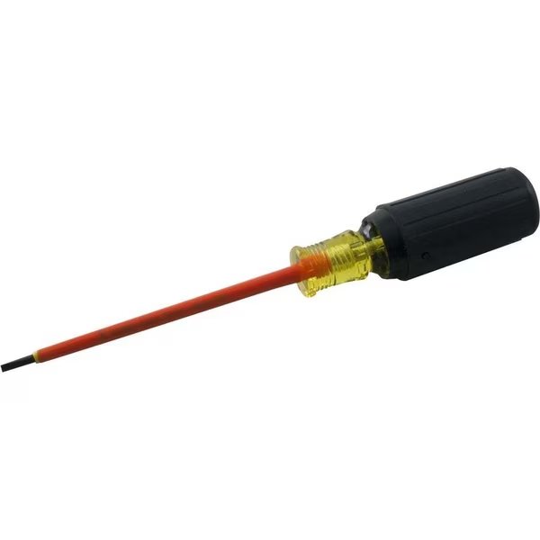 Electrician's Slotted Screwdriver, 4-1/4" Blade L, .016X1/8" Tip, 1000V, Gray Tools, Mfr#: 30404-I