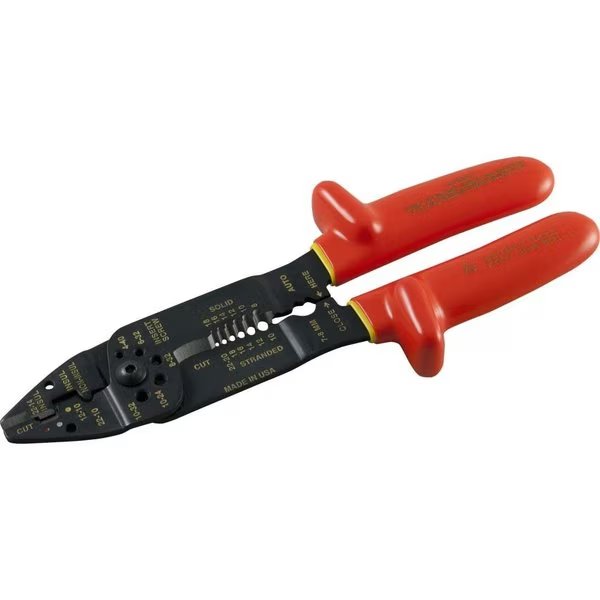 Stripper/cutter, 8-1/2" Long, Strips AWG 18/16/14/12/10, 1000V, Gray Tools, Mfr#: B123-I