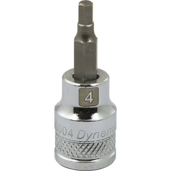 Tools 3/8" Drive Metric Hex Head, 4mm Bit Std Length, Chrome Socket, Dynamic, Mfr#: D006004