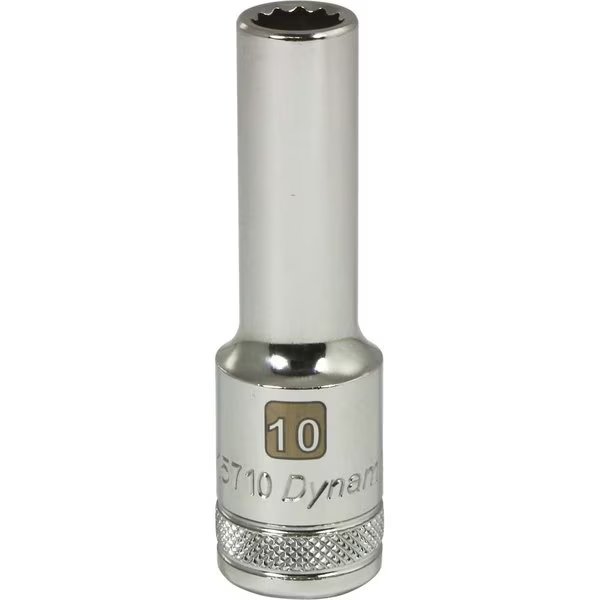 Tools 1/2" Drive 12 Point Metric, 10mm Deep Length, Chrome Socket, Dynamic, Mfr#: D015710