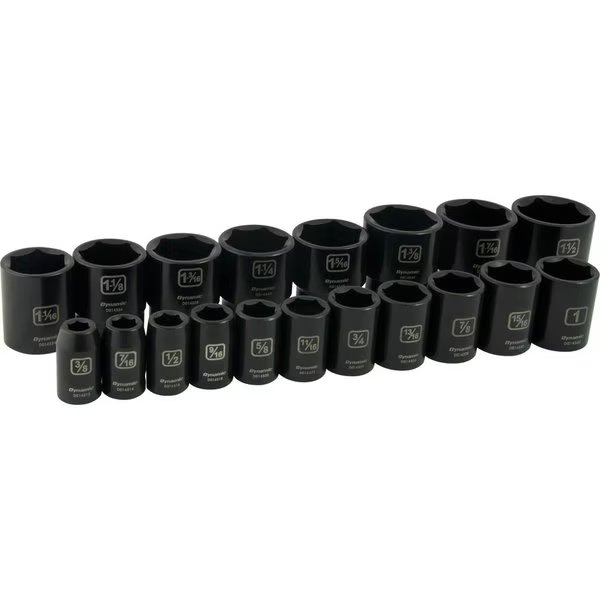 Tools 1/2" Drive 19 Pieces 6 Point Standard SAE Impact Socket Set, Dynamic, Mfr#: D018024