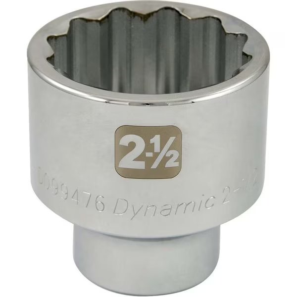 Tools 2-1/2" X 1" Drive, 12 Point Standard Length, Chrome Socket, Dynamic, Mfr#: D099476
