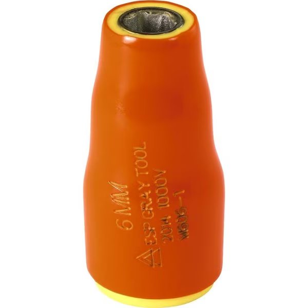 6mm X 1/4" Drive, 6 Point Standard Length, 1000V Insulated, Gray Tools, Mfr#: M606-I