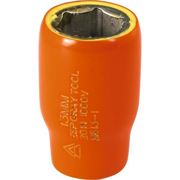 13mm X 1/4" Drive, 6 Point Standard Length, 1000V Insulated, Gray Tools, Mfr#: M613-I