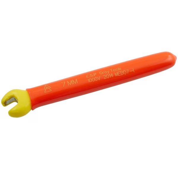 1000V Insulated Open End Wrench, 7mm, 1000V Insulated, Gray Tools, Mfr#: MEBO7-I