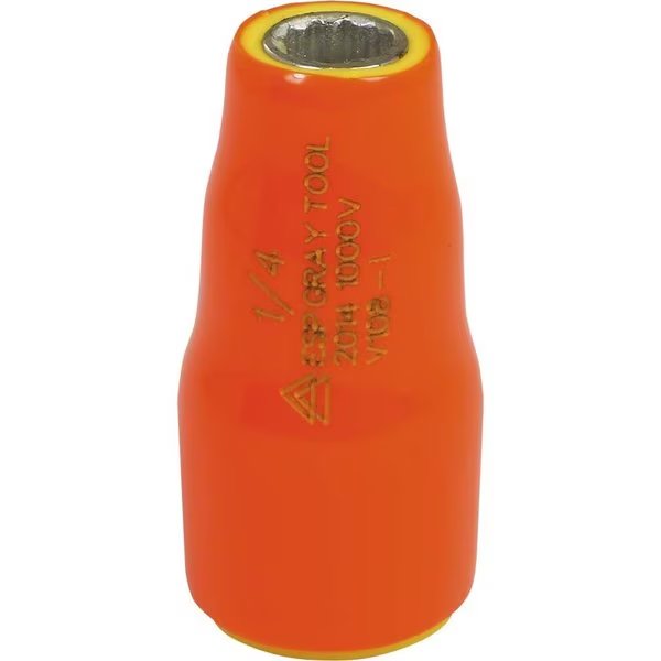 1/4" X 1/4" Drive 12 Point, Standard Length, 1000V Insulated, Gray Tools, Mfr#: V108-I