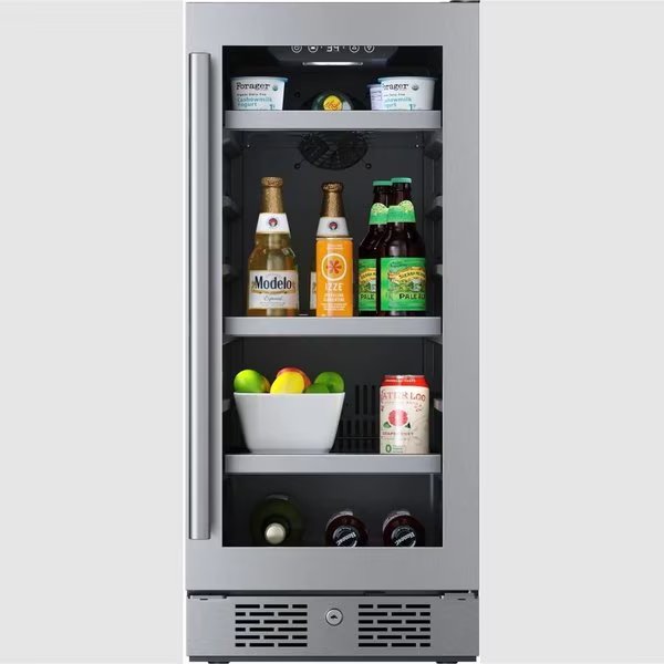 15 Inch Wide 86 Can Beverage Center with LED Lighting, Avallon, Mfr#: ABR152SGRH