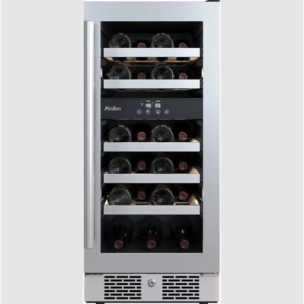 15 Inch Wide 23 Bottle Capacity Dual Zone Wine Cooler with Right Swing Door, Avallon, Mfr#: AWC152DZRH