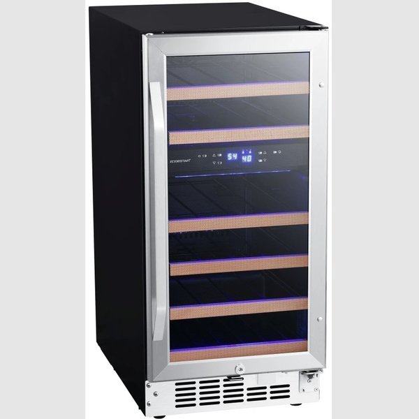 15 Inch Wide 26 Bottle BuiltIn Dual Zone Wine Cooler with Reversible Door and LED Lighting, Edgestar, Mfr#: CWR263DZ