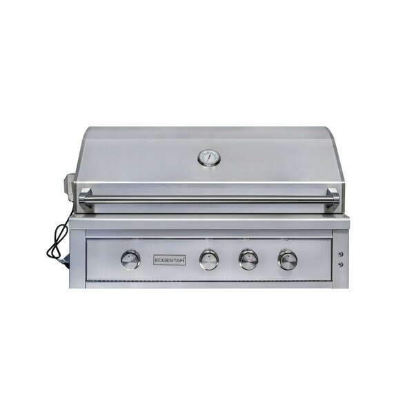 89000 BTU 42 Inch Wide Natural Gas BuiltIn Grill with Rotisserie and LED Lighting, Edgestar, Mfr#: GRL420IBBNG