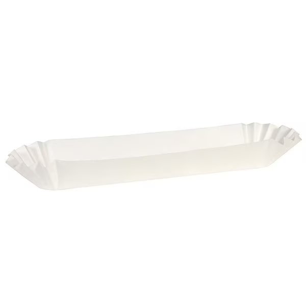 Fluted Hot Dog Tray, White, 10", PK250, Hoffmaster, Mfr#: BLHDFLSP