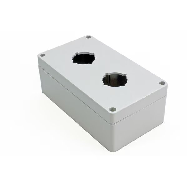 2 hole, 30.5mm, Pushbutton Enclosureosure, Polycarbonate, Hammond, Mfr#: 1554PB2