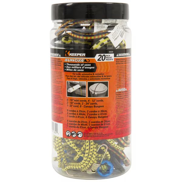 Bungee Cords, PK20, Keeper, Mfr#: 6320