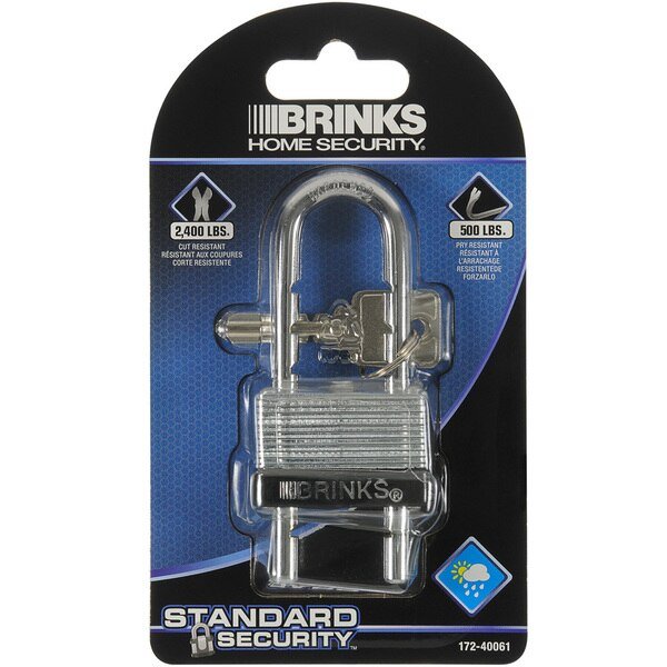Keyed Different Padlock, Laminated Steel, 40mm, Adjustable Shackle, Brinks, Mfr#: 172-40061