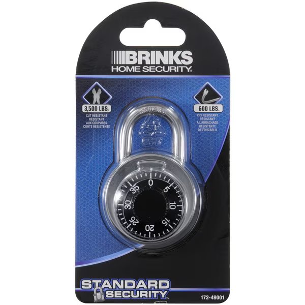 Combination Padlock, Steel, 48mm, Brinks, Mfr#: 172-49001
