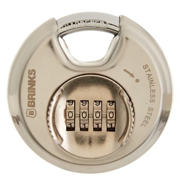 Combination Padlock, Steel, 80mm, Resettable, High Security, Brinks, Mfr#: 173-80051
