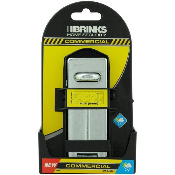 Hasp, Hardened Steel Locking Bar, Zinc Finish, Brinks, Mfr#: 675-84501