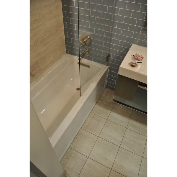 Non-Slip Bath Mat, 16" x 40", White, Adhesive, Mold and Mildew Resistant, Handi Treads, Mfr#: HTBM1640WP1