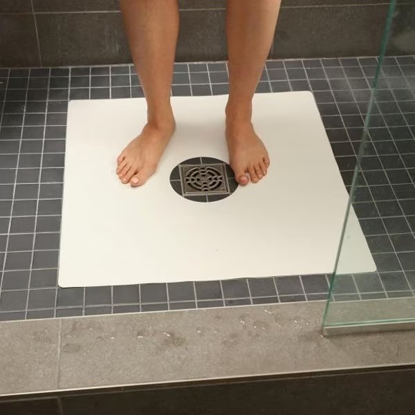 Non-Slip Shower Mat, 24" x 24", White, Adhesive, Mold and Mildew Resistant, Handi Treads, Mfr#: HTSM2424WP1