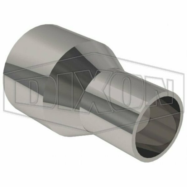 BioPharm High Purity Concentric Reducer, 1-1/2 x 1 in Nominal, Weld End Style, 316L Stainless Steel, Dixon, Mfr#: 2211CBB150100F1