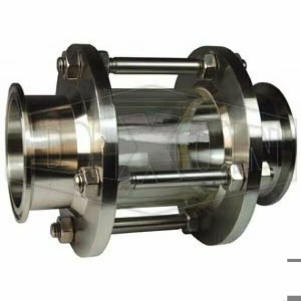 In Line Sight Glass, 6 in dia Sight, Clamp Connection, 7-5/8 in L, 80 psi Working, Dixon, Mfr#: B54BMP-R600
