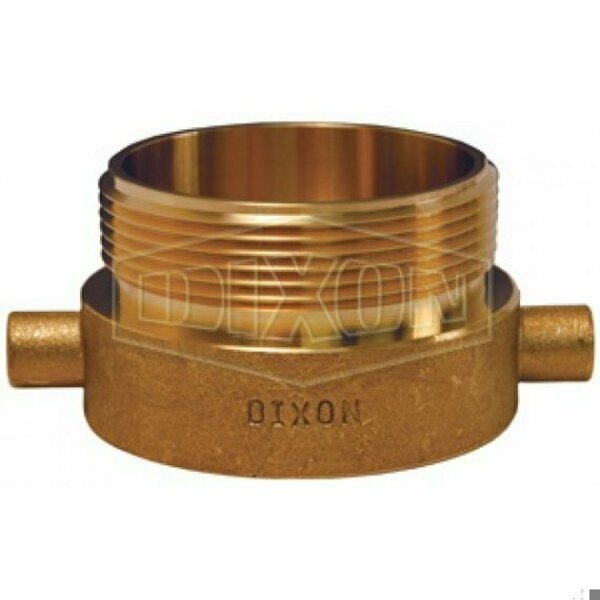 Pin Lug Hydrant Adapter, 1-1/2 x 2-1/2 in Nominal, Female NH NST x Male NH NST End Style, Brass, Dom, Dixon, Mfr#: HA1525F