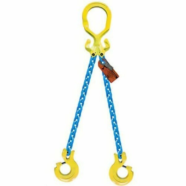 Double Leg 5/16 in Adjstbl Chain Slng MG2-CL, 20ft L, 9900lb WLL, Grabiq, Mfr#: G-5/16-MG2-CL-20