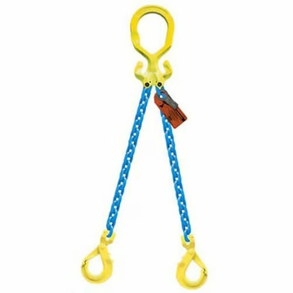 Double Leg 1/2 in Adjstbl Chain Slng MG2-GBK, 5ft L, 26000lb WLL, Grabiq, Mfr#: G-1/2-MG2-GBK-05