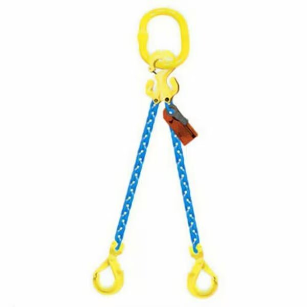 Double Leg 7/32 in Adjstbl Chain Slng TG2-GBK, 8ft L, 5500lb WLL, Grabiq, Mfr#: G-7/32-TG2-GBK-08