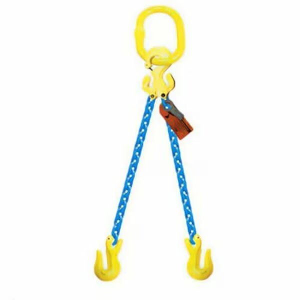 Double Leg 5/16 in Adjstbl Chain Slng TG2-GG, 15ft L, 9900lb WLL, Grabiq, Mfr#: G-5/16-TG2-GG-15
