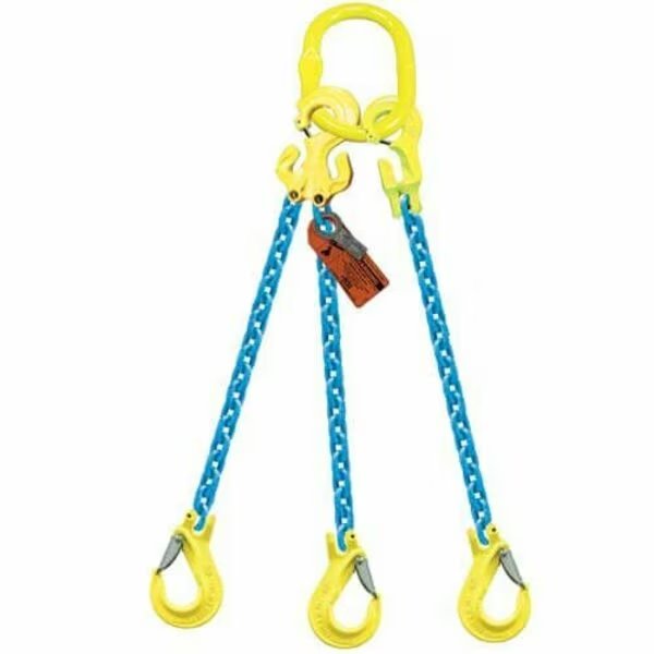 Triple Leg 3/8 in Adjstbl Chain Slng TG3-EGKN, 5ft L, 22900lb WLL, Grabiq, Mfr#: G-3/8-TG3-EGKN-05