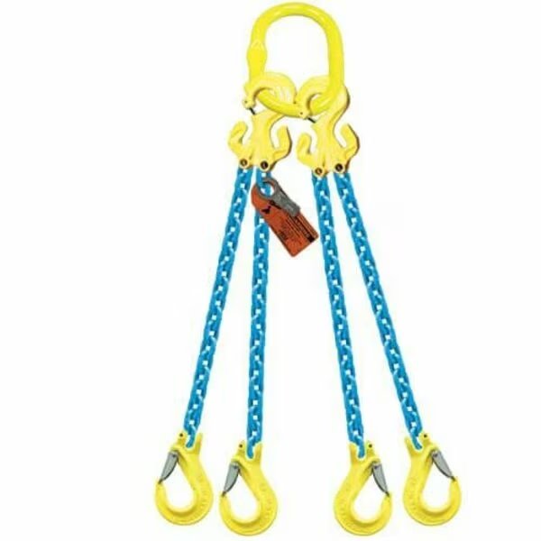Quad Leg 3/8 in Adjstbl Chain Slng TG4-EGKN, 8ft L, 22900lb WLL, Grabiq, Mfr#: G-3/8-TG4-EGKN-08