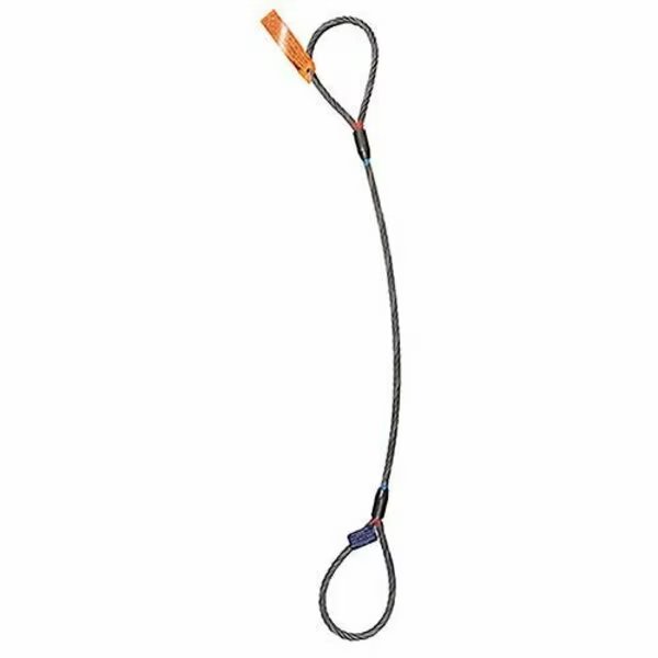 Sngl Leg Wire Rope Slng, 1-1/4 in dia, 22ft L, Eye and Eye Flemish Loop, 15 Ton Capacity, Hsi, Mfr#: 105B1-1/4X-22
