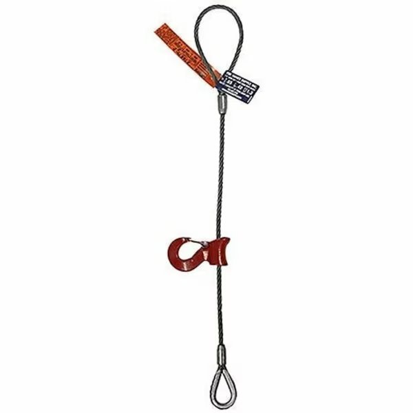 Sngl Leg Sliding Choker Wire Rope Slng, 7/8 in dia, 22ft L, Flemish Loop to HD Thimble, 7.6 ton, Hsi, Mfr#: 105B7/8XCHD-22