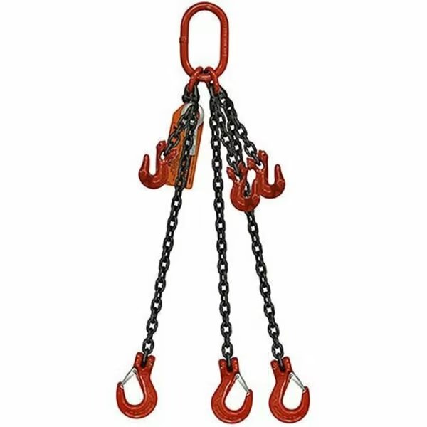 Three Leg Chain Slng, Adjstbl Type B, 5/8 in dia, 8ft L, Oblong Link to Slng Hook, 58,700lb Lmt, Hsi, Mfr#: 10ATOS5/8B-08