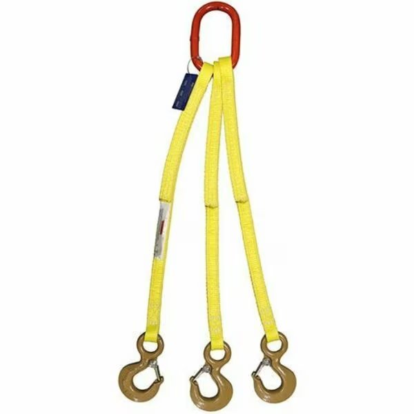Three Leg Nylon Bridle Slng, Two Ply, 2 in Web Width, 18ft L, Oblong Link to Hook, 18,000lb, Hsi, Mfr#: TOS-EE2-802-18