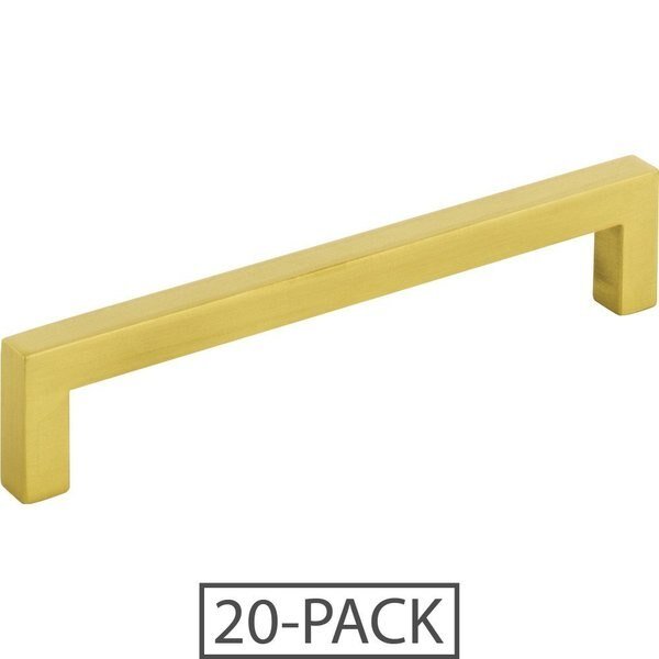 of the 128 mm Center-to-Center Brushed Gold Square Stanton Cabinet Bar Pull 20PK