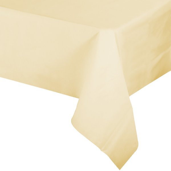 54 x 108 Ivory Rectangular Disposable Plastic Tablecloths 96 Tablecloths, 96PK, Smarty Had A Party, Mfr#: 813270-IV-CASE